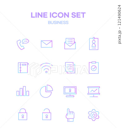 Gradient Line Icon Set 121490624