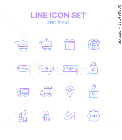 Gradient Line Icon Set 121490630