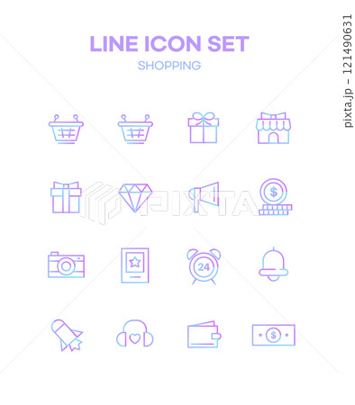 Gradient Line Icon Set 121490631