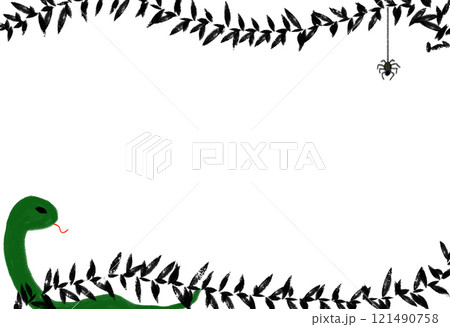 ヘビのいる森のフレーム 121490758