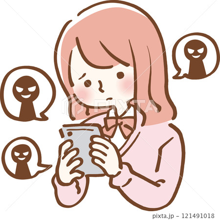 いじめで困る女性　学生　闇バイト　 121491018