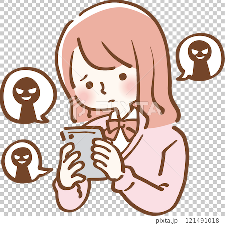 いじめで困る女性　学生　闇バイト　 121491018