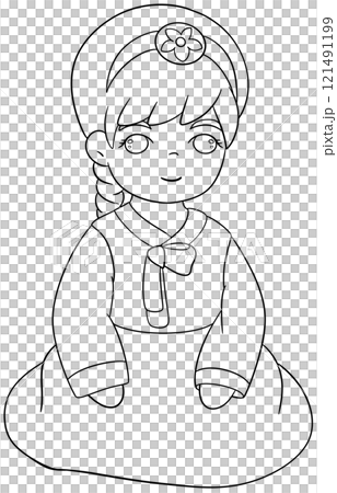 Hanbok Coloring Page 121491199
