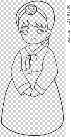 Hanbok Coloring Page 121491200