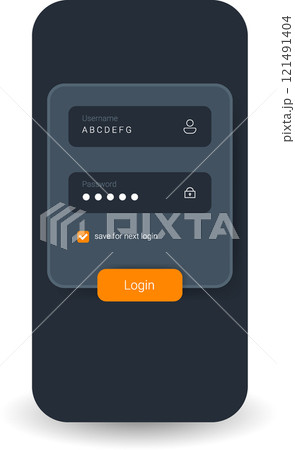 Social Media App Login Interface With Username Password Fields And Save Option Social Media App Login Interface With Username Password Fields And Save Option 121491404