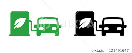 Bio diesel biofuel car dispenser symbol icon oil pump leaf logo Bio diesel biofuel car dispenser symbol icon oil pump leaf logo 121491647