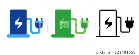 charging station for car charge electric vehicle icon symbol sign charging station for car charge electric vehicle icon symbol sign 121491659