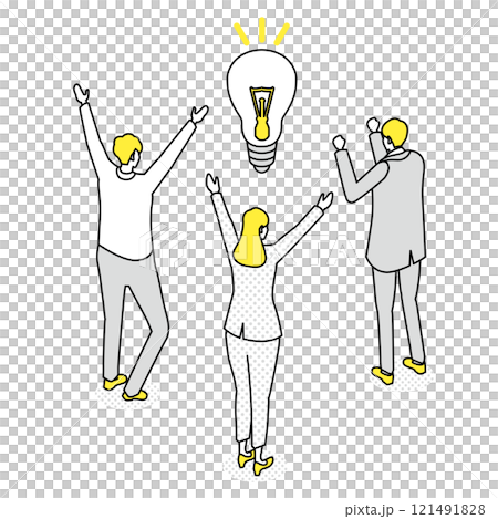 Isometric_A man who has a good idea for business Isometric_A man who has a good idea for business 121491828