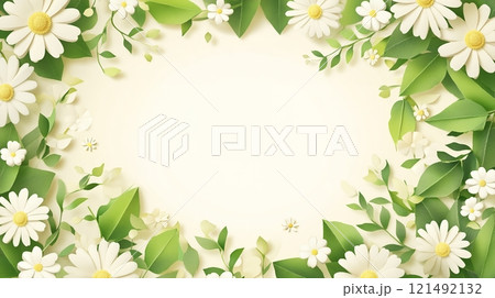 春の花のフレーム 121492132