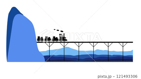 Landscape whit an train Landscape whit an train 121493306