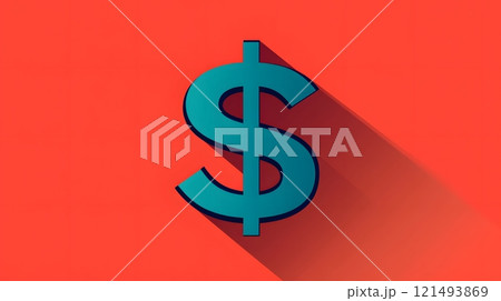 Bold dollar sign icon in a flat style, sleek and professional design 121493869