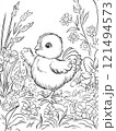 coloring page  dancing  baby chicken  121494573