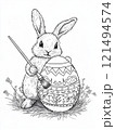 bunny colouring easter egg , coloring page 121494574