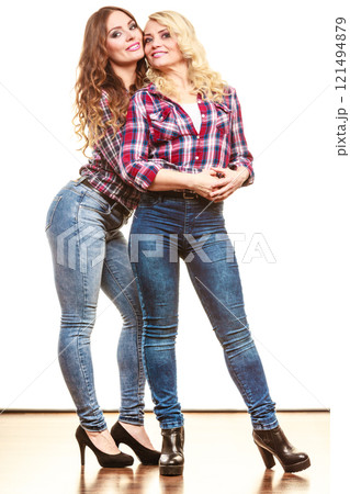 Portrait adult daughter with mother. Portrait adult daughter with mother. 121494879