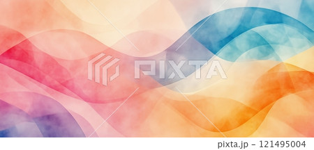 Soft, pastel waves dance across an abstract canvas, evoking serenity and elegance. Soft, pastel waves dance across an abstract canvas, evoking serenity and elegance. 121495004