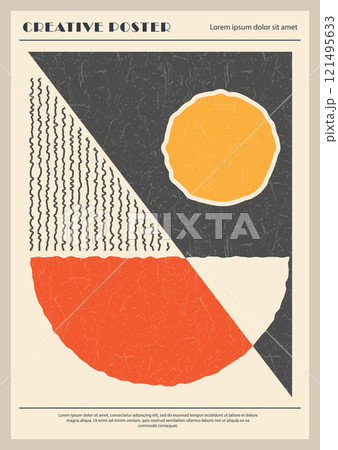 Geometric poster. Creative idea for interior design, postage stamp or cover 121495633