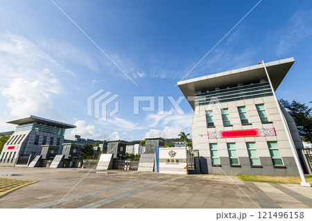 Building view of the Ministry of National Defense (Republic of China) in Taipei, Taiwan. It's responsible for all defense and military affairs of Taiwan. 121496158