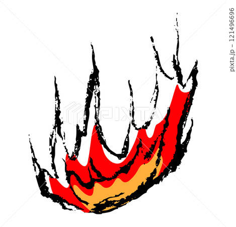 筆タッチの手描きの炎のイラスト 121496696