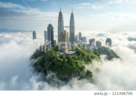 Floating Island of Skyscrapers 121496706