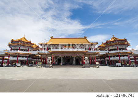 Building view of Orthodox Luermen Shengmu (Mazu) Temple in Tainan, Taiwan, one of the Taijiang National Park attractions. 121496743
