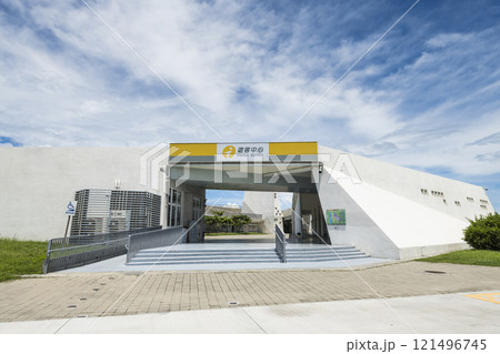 Building view of the Qigu visitor center in Tainan, Taiwan, one of the Southwest Coast National Scenic Area attractions. Building view of the Qigu visitor center in Tainan, Taiwan, one of the Southwest Coast National Scenic Area attractions. 121496745