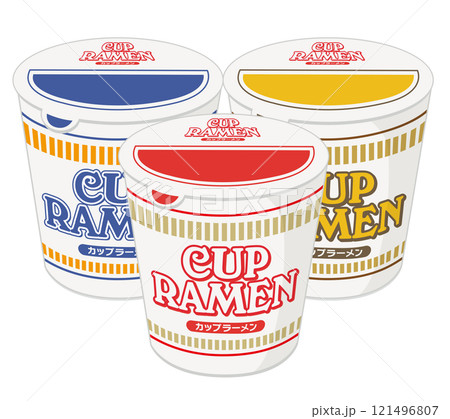 食べ物_カップラーメン_3種	フタ 121496807