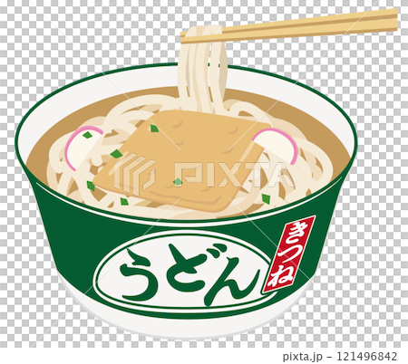 Cup noodles_kitsune udon_pick up the noodles 121496842