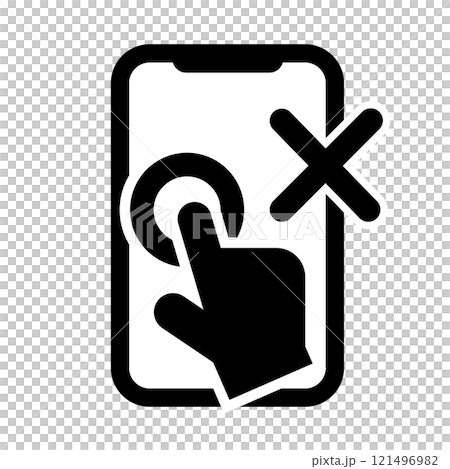 携帯電話スマートフォンの故障のアイコン 121496982