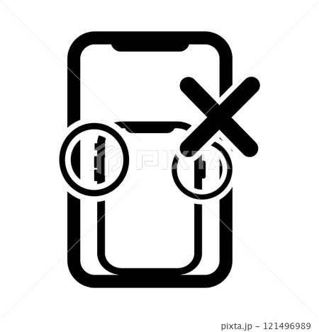 携帯電話スマートフォンの故障のアイコン 121496989