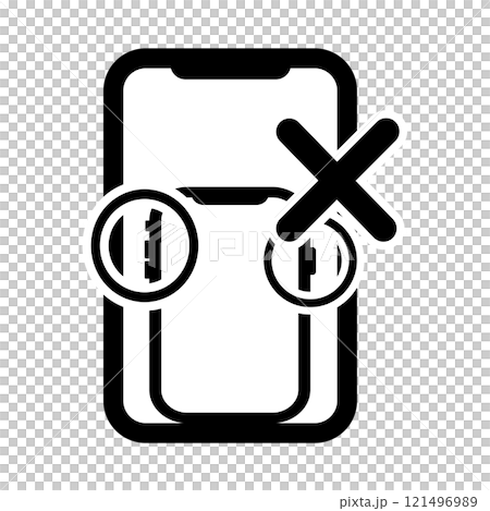 携帯電話スマートフォンの故障のアイコン 121496989