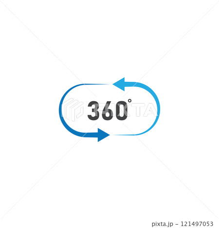 angle 360 degrees sign icon. geometry math symbol. full rotation 121497053