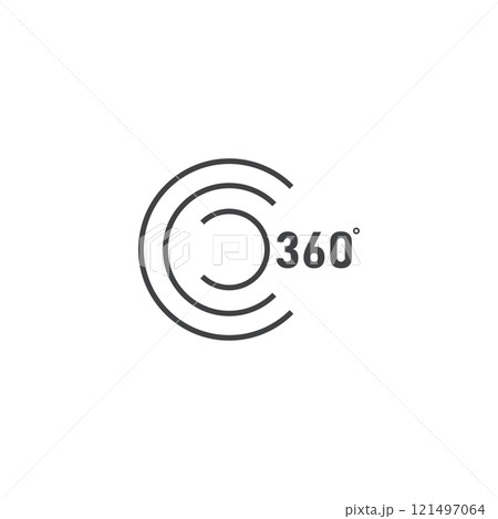 angle 360 degrees sign icon. geometry math symbol. full rotation angle 360 degrees sign icon. geometry math symbol. full rotation 121497064
