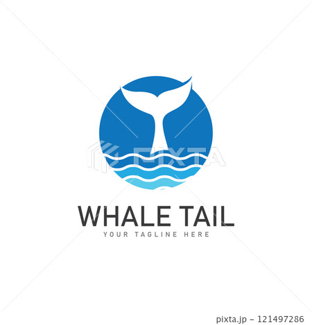 Whale tail icon vector illustration Whale tail icon vector illustration 121497286