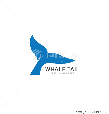 Whale tail icon vector illustration Whale tail icon vector illustration 121497307