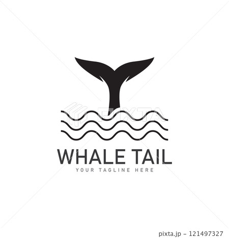 Whale tail icon vector illustration 121497327