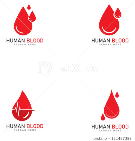 human blood logo template vector icon illustration design 121497382