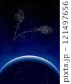 宙を駆ける魚座（星座イラスト） 121497656