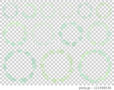 Pale green gradation leaf ring frame set Pale green gradation leaf ring frame set 121498536