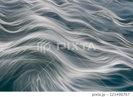 Thick fog blows over the sea surface in winter.AI Generated 121498767