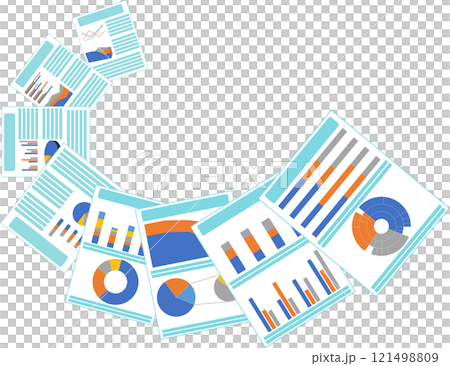 プレゼン資料のイラスト 121498809