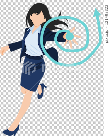 Illustration of a businesswoman thinking about business strategies Illustration of a businesswoman thinking about business strategies 121498822