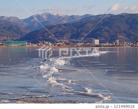 諏訪湖の神渡り 121499018