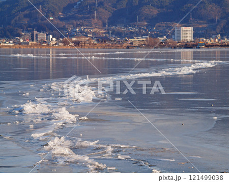 諏訪湖の神渡り 121499038