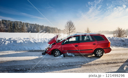 冬・スリップ事故イメージ 冬・スリップ事故イメージ 121499296