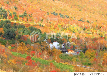 紅葉に染まる八幡平アスピーテライン  紅葉に染まる八幡平アスピーテライン  121499557
