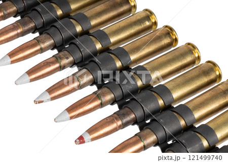 .50 BMG caliber machine gun ammunition belt with cartridges. .50 BMG caliber machine gun ammunition belt with cartridges. 121499740