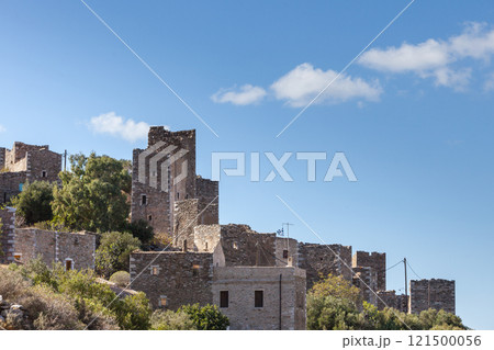 Stone old tower house on Mani, Greece. 121500056