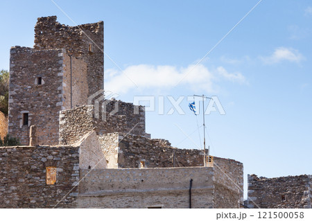 Stone old tower house on Mani, Greece. 121500058