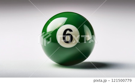 A green ball with the number 6 on it 121500779