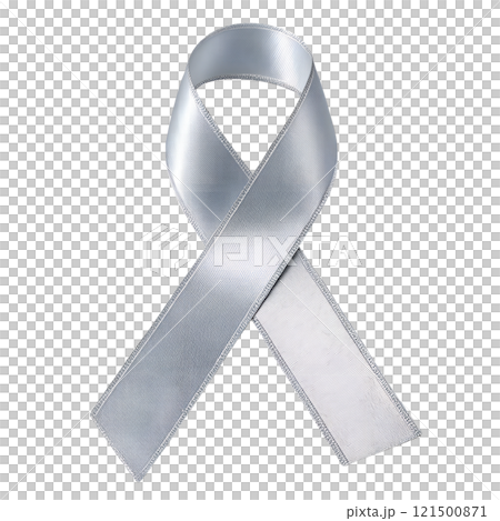Silver atlas ribbon isolated on the transparent background. Festive decoration element Silver atlas ribbon isolated on the transparent background. Festive decoration element 121500871